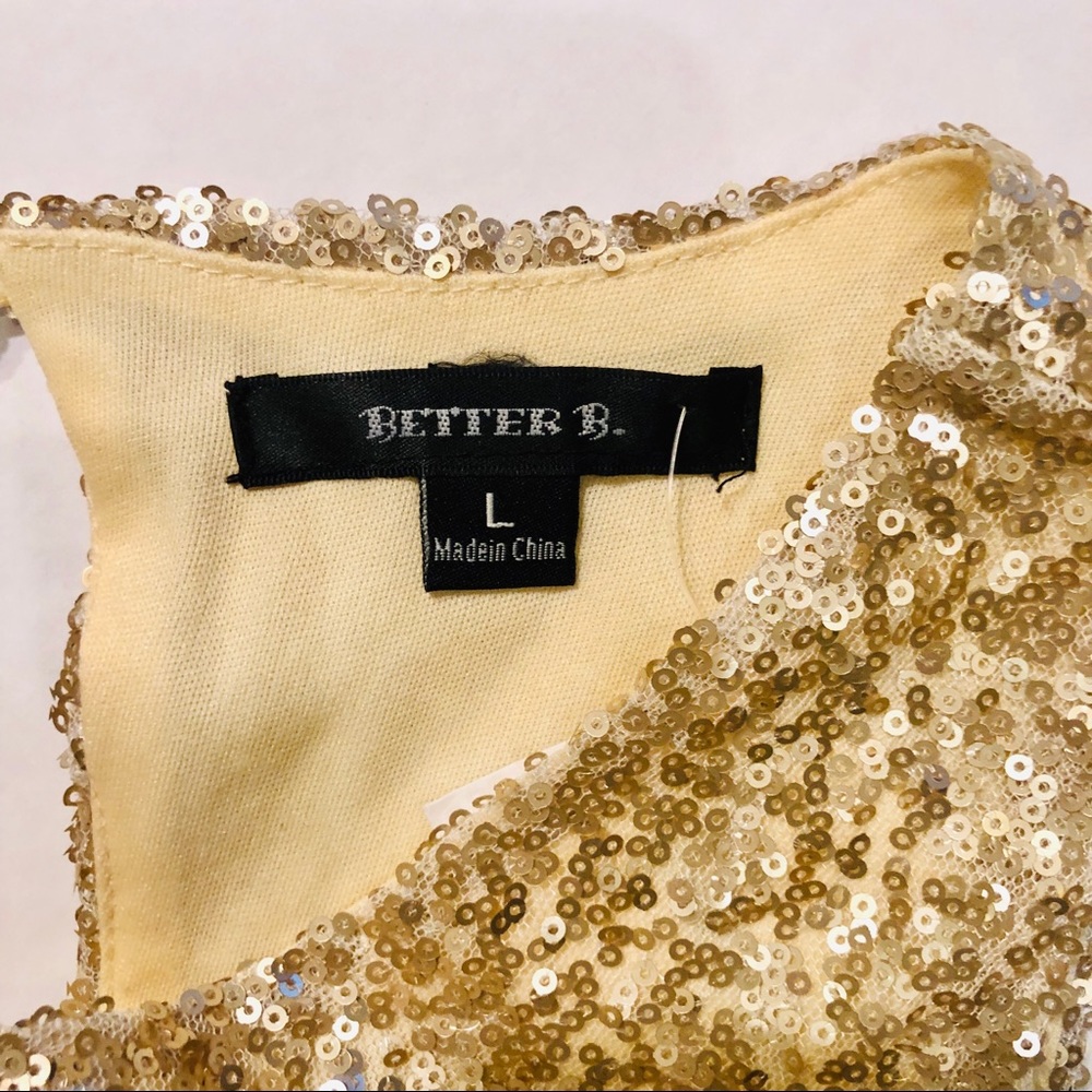 NWT Better Be Gold Sequined Party Dress - Picture 6 of 6